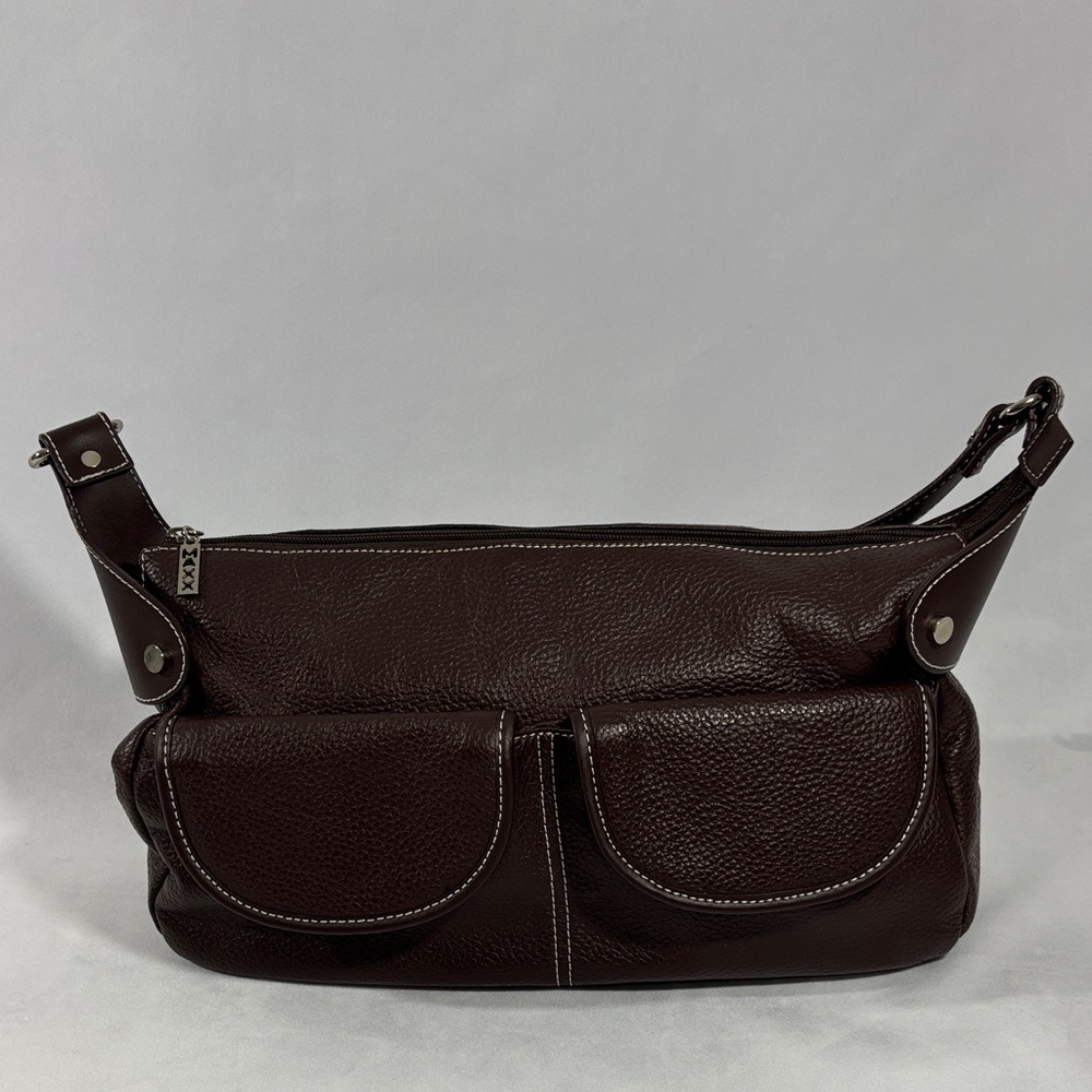 Maxx New York Brown Leather Shoulder Bag**